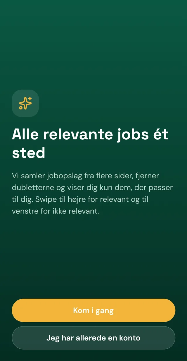Velkomstskærm: alle relevante jobs ét sted